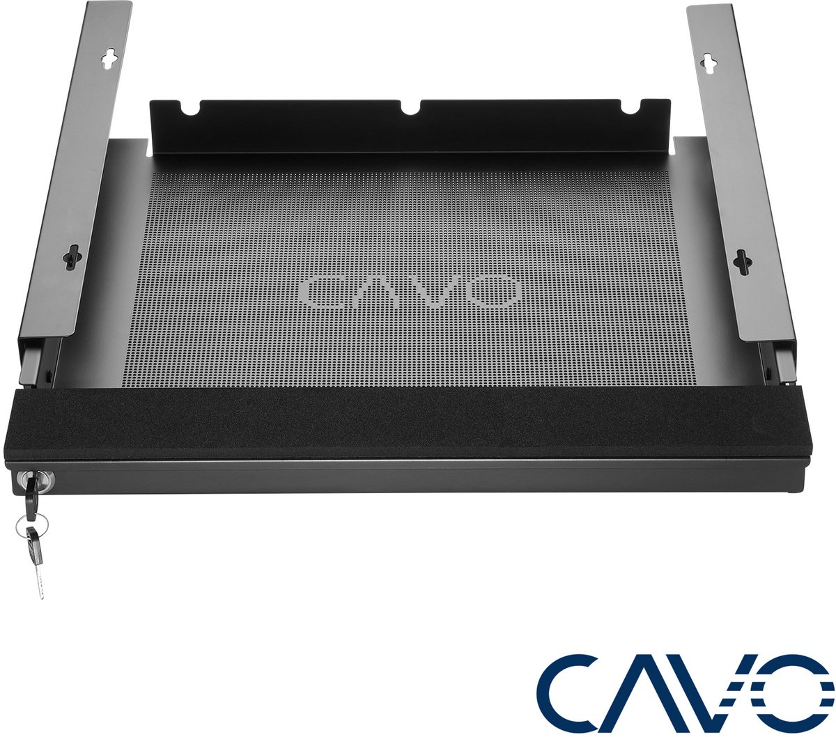 CAVO Laptop bureaulade afsluitbaar 480 x 446 x 55 mm zwart Bureaulade voor onderbouw van SOTECH thumbnail 2