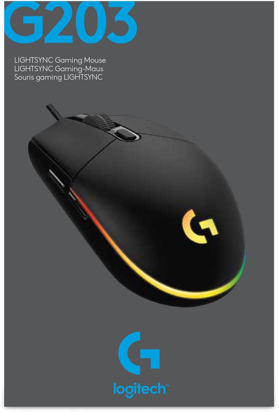 Logitech G203 LIGHTSYNC - Bedrade Gaming Muis - RGB verlichting - Zwart