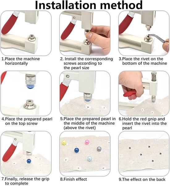 Parel Handgemaakte Instelmachine, Witte Parel Kralen Handpers Parel