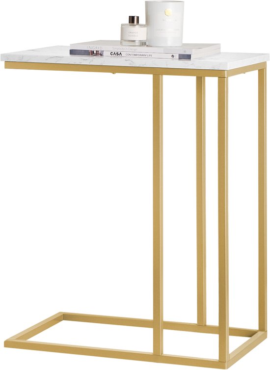 SoBuy FBT87-G, C-vormige bijzettafel, koffie- en theetafel, bed SoBuy FBT87-G, C-vormige bijzettafel, koffie- en theetafel, bed