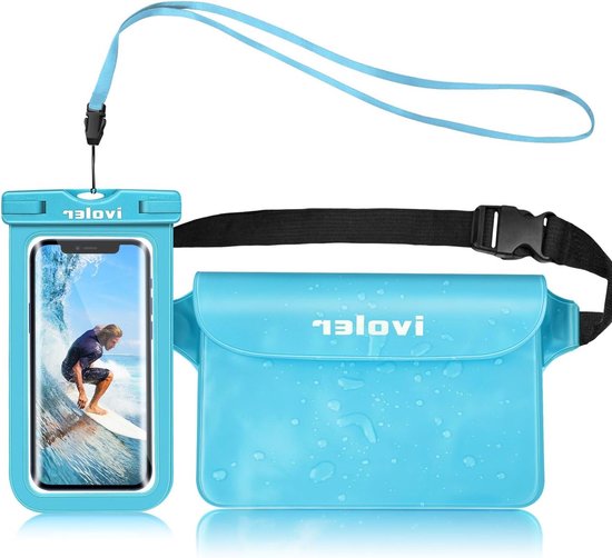 Housse étanche Universelle Pour Smartphone - Protection IPX8 Jusqu'à 30m, Avec Cordon Ajustable - Idéale Pour IPhone Et Autres Marques - Bleu