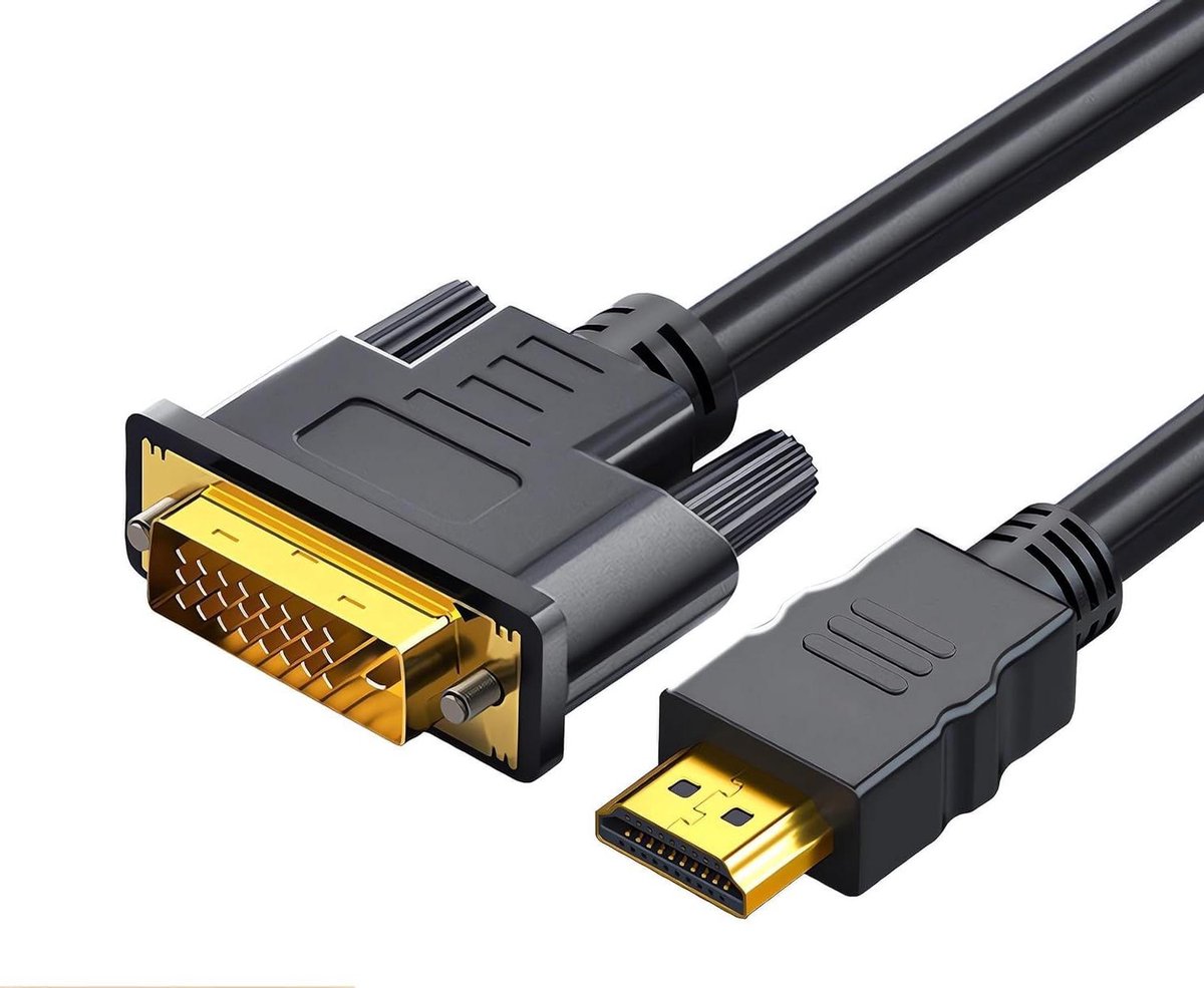 Allecto Plus - Bidirectionele DVI-kabeladapter voor 1080P video met hoge snelheid voor computer, Raspberry Pi, Roku, Xbox One, PS4, PS3 en grafische kaart - 1 meter