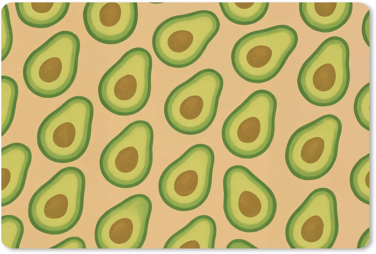Muismat 27x18 cm - Mousepad Avocado - Patroon - Groen - Pit - Muismatten