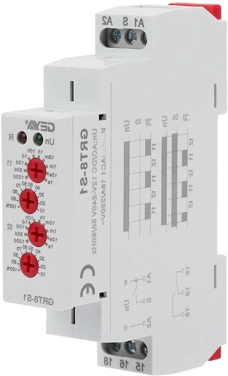 Timer Relais Module GRT8-S1 Mini Asymmetrische Cyclus Timer Aan/Uit Herhaal Cyclus Tijd AC/DC12-240V