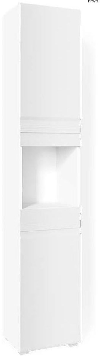 RFWR® Moderne Badkamerkast Wit Hoogglans 36 x 190,5 cm - Ruimtebesparend Ontwerp