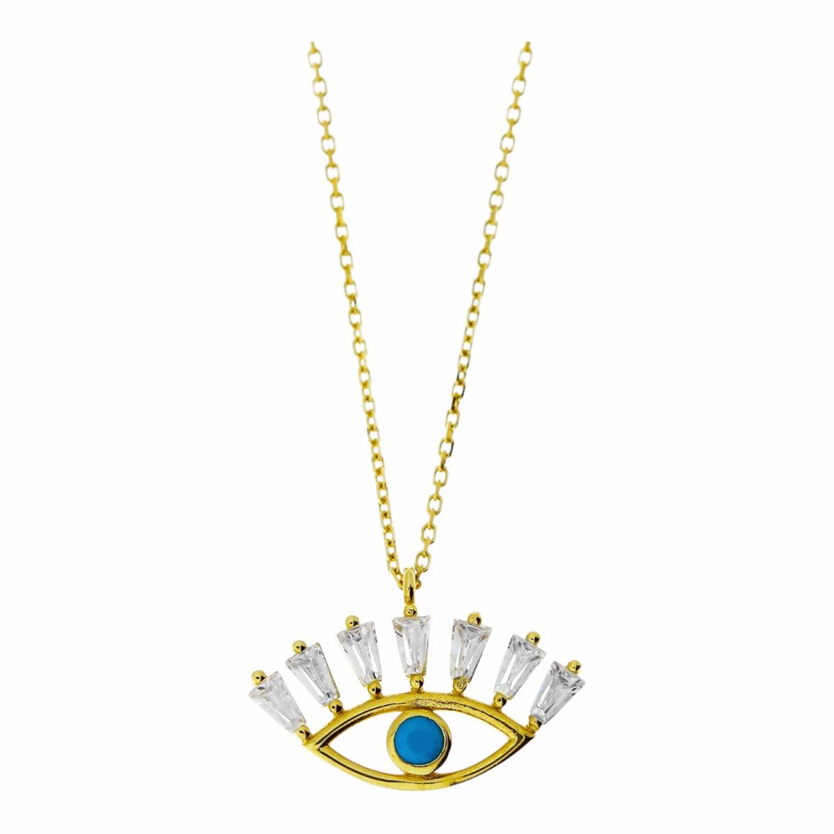 Gouden Ketting Turkoois Zirkonia Hanger 14 karaats