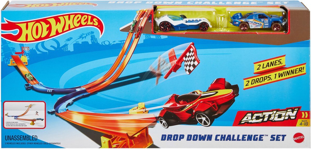 Hot Wheels - rally set - inclusief 2 auto's - racebaan met looping