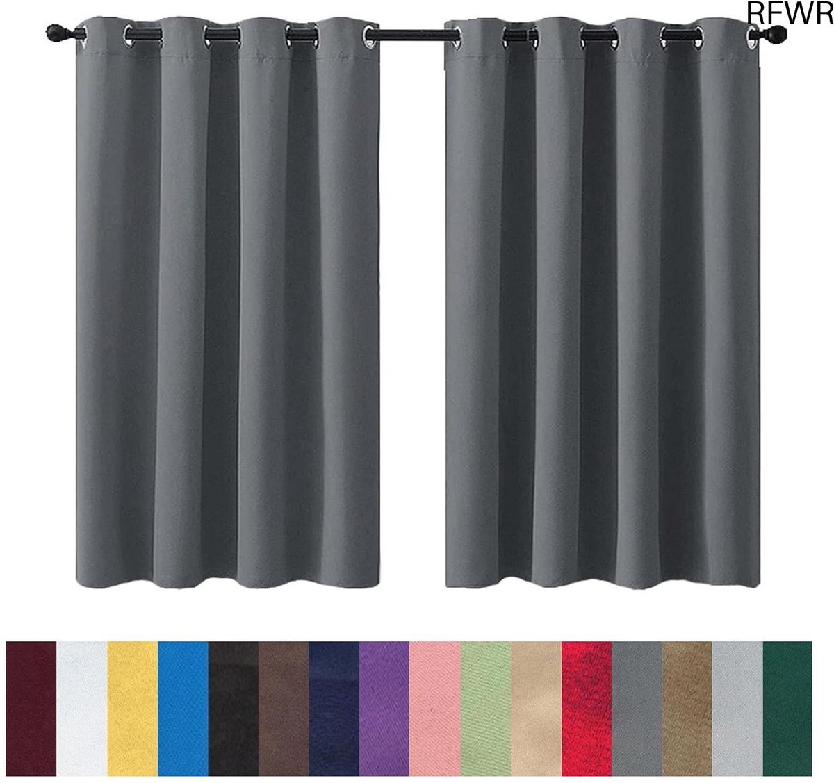 RFWR® Verduisterende Gordijnen met Ringen 270 x 60 cm - Wasbaar en Energiebesparend met In
