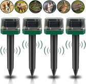 Allecto Plus - Mollenverjager op zonne-energie voor de tuin - 4 stuks, IP65 waterdicht - Ultrasone mollenverjager voor effectieve mollenbestrijding - Duurzame ongediertebestrijding