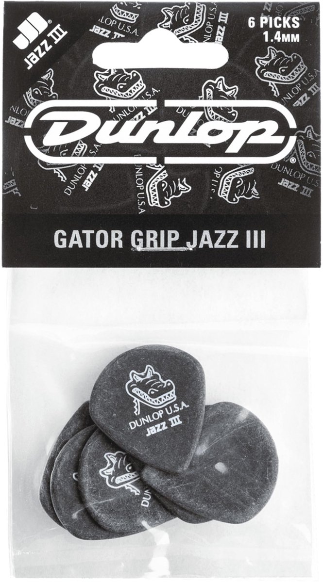 Dunlop 571P1.40 Gator Grip Jazz III Picks 1,40 mm - Plectrum set