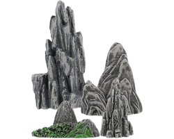 4 Stuks Mini Rotstuin Landschap Ornament - Bergdecoratie, Bonsai Model Planten, Tuinaccessoires voor Binnen en Buiten - Hars 4 Stuks Mini Rotstuin Landschap Ornament - Bergdecoratie, Bonsai Model Planten, Tuinaccessoires voor Binnen en Buiten - Hars