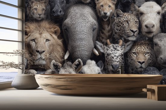 Naadloos behang Fotobehang - Wild Majesty Animal Portrait Symphony - 250x200 centimeter