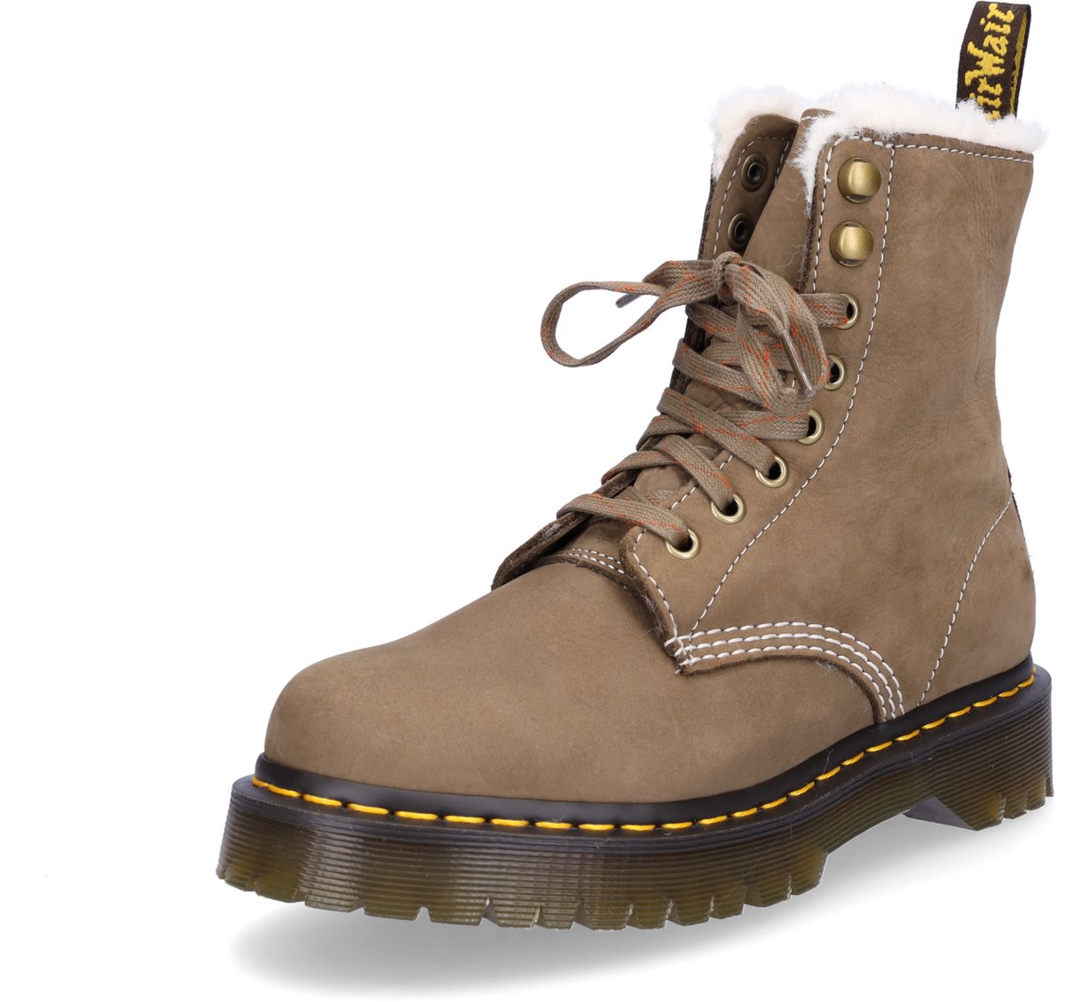 Dr Martens dames veterboot kaki Creme