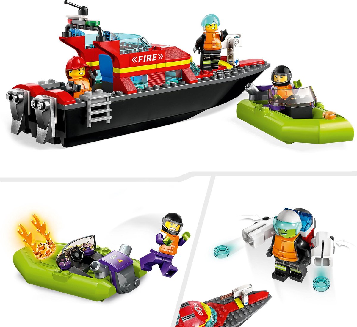 LEGO City Reddingsboot Brand Speelgoed voor Kinderen - 60373 — afbeelding 7