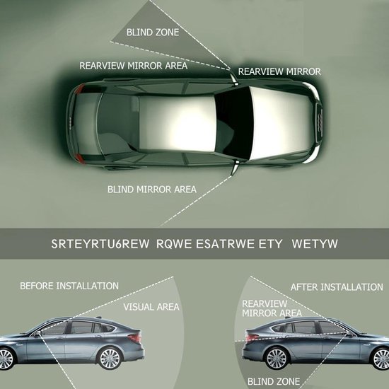 Set van 2 convexe dodehoekspiegels voor auto - Accessoires voor auto-interieur - Voor mannen en vrouwen - Gebruik onze dodehoekspiegels voor auto's voor een foto