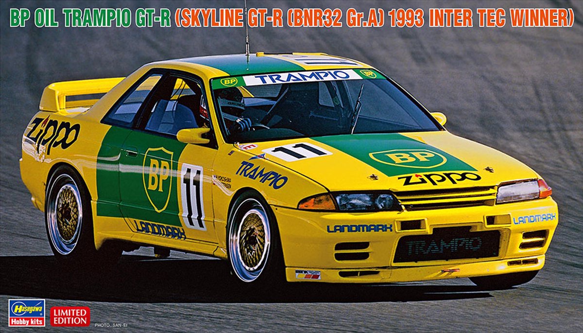 Hasegawa Modelbouwpakket Militaire voertuigen - 20629 BP Oil Trapio GT-R - Skyline GT-R - BNR32 Gr.A - 1993 Inter Tec Winnaar - Auto Plastic - 1:24 - Modelbouw