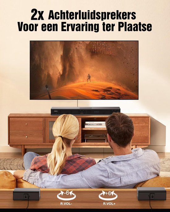 RFWR® 5.1ch Dolby Atmos Surround Soundbar met Draadloze Subwoofer en Achterluidsprekers voor Thuisbioscoop — afbeelding 4