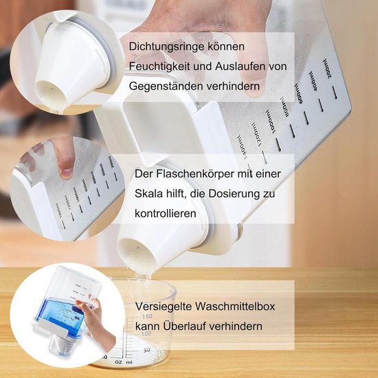 mDesign - Wasmiddelhouder in 3-delige set - pot - voor waspoeder