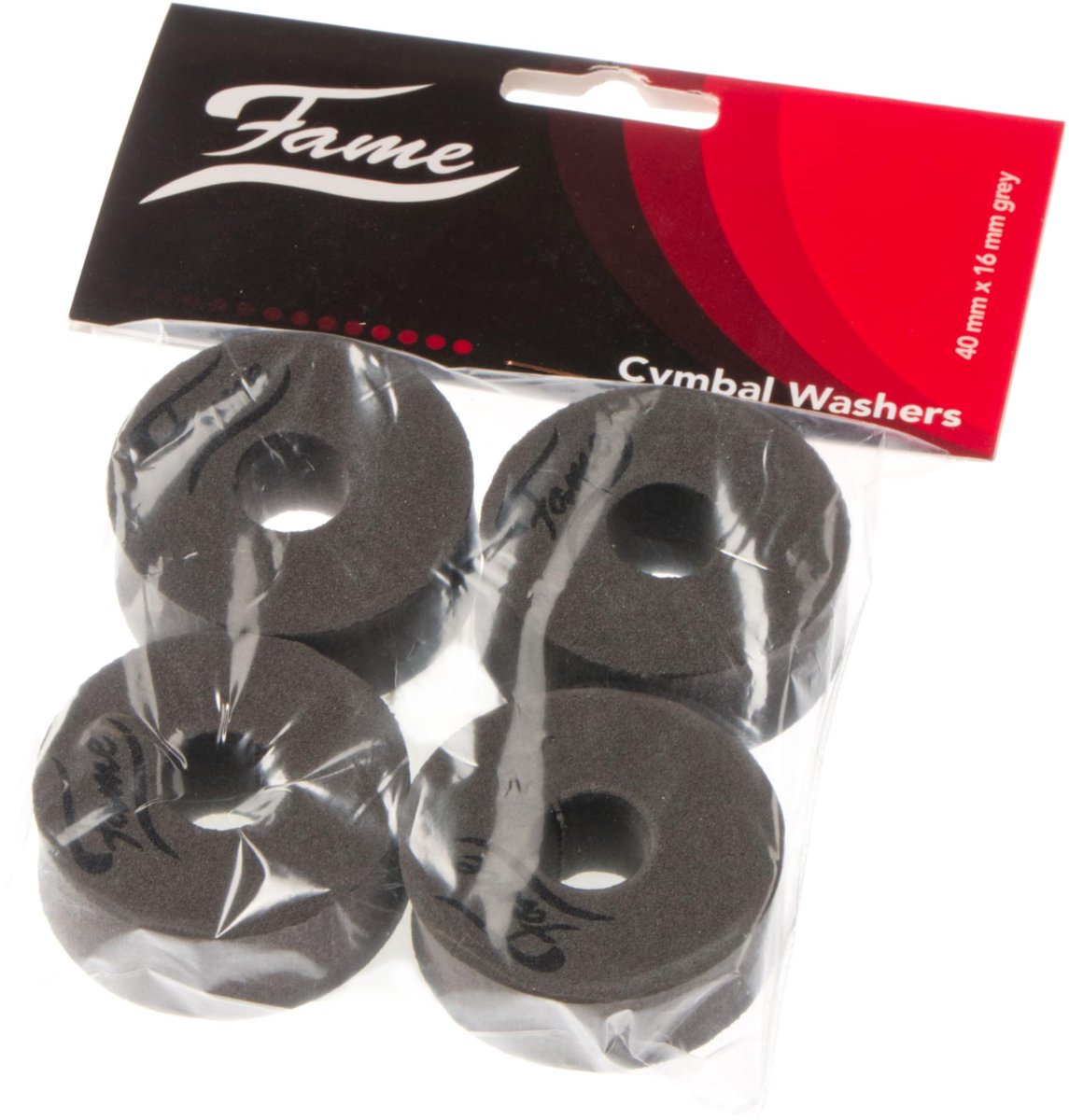Fame Cymbal Washers Felt 40mm x 16mm, Grey, x4 - Accessoire voor bekkens