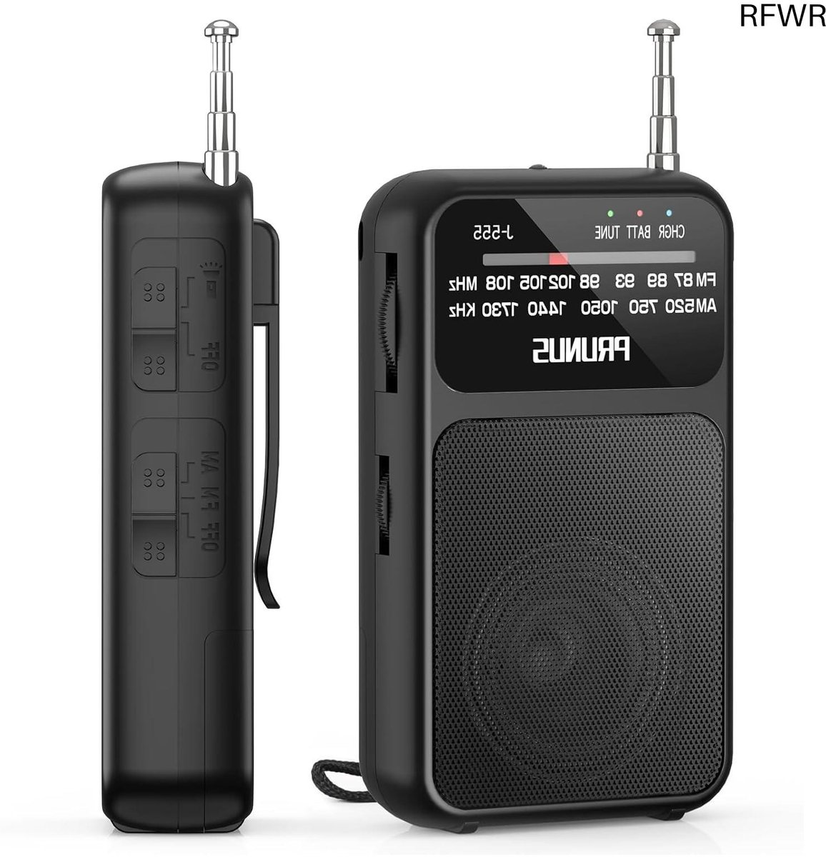 RFWR® Kleine Draagbare Radio met Oplaadbare Batterij en Helder Geluid