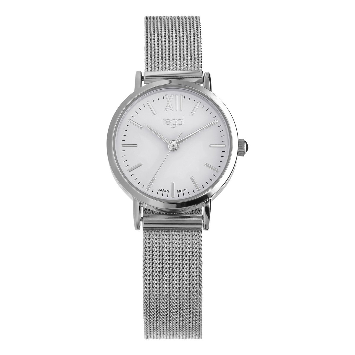 Lucardi Dames Regal horloge met zilverkleurige meshband - Horloge - Alloy - Zilverkleurig - 26 mm