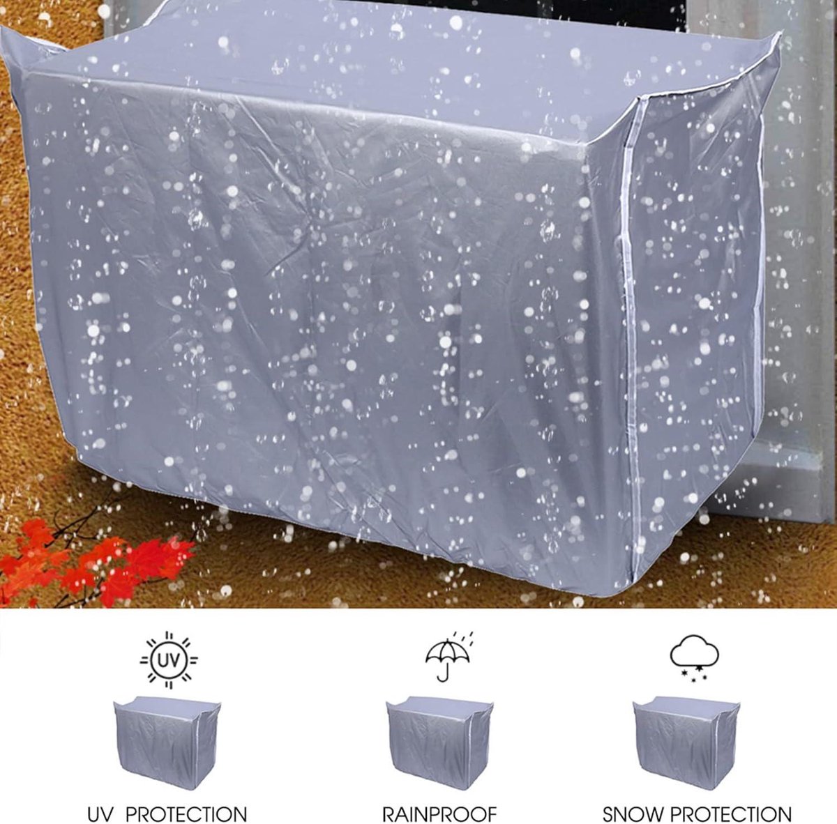 Allecto Plus - Airconditionerhoes voor buitenbescherming - Waterdicht - Antistof - Zonwering - Beschermhoes met 3 maten - Voor thuisgebruik.