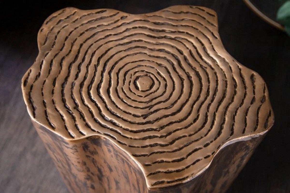 Invicta Interior Extravagante bijzettafel ORGANIC ORIENT 45cm goudkleurig metalen boomstamontwerp - 40898 Zie omschrijving