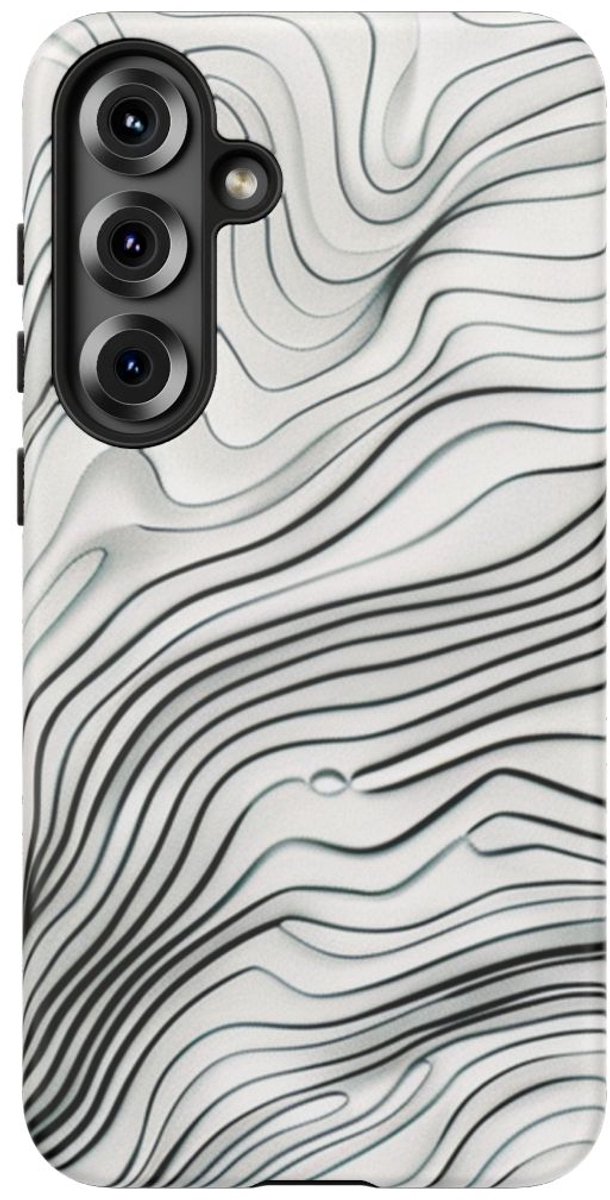 Minimalistische Topografische Lijnen – Telefoonhoesje Geschikt voor Galaxy S25 Plus