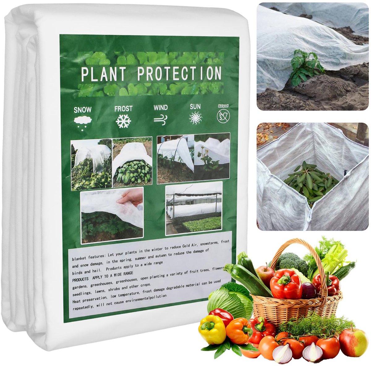 Tuinvlies Plantendeken - Vorstbescherming 35 g/m² - Ademend en Waterdoorlatend - Voor planten - 2x 5 meter