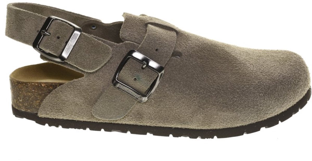 Taupe Clog Met Riem Suede Bionatura maat 40