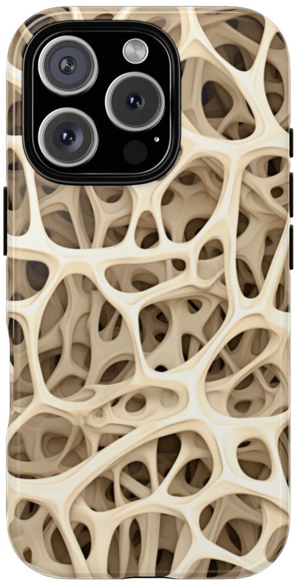 Botstructuurtextuur met Glanzend Patroon – Telefoonhoesje Geschikt voor iPhone 16 Pro