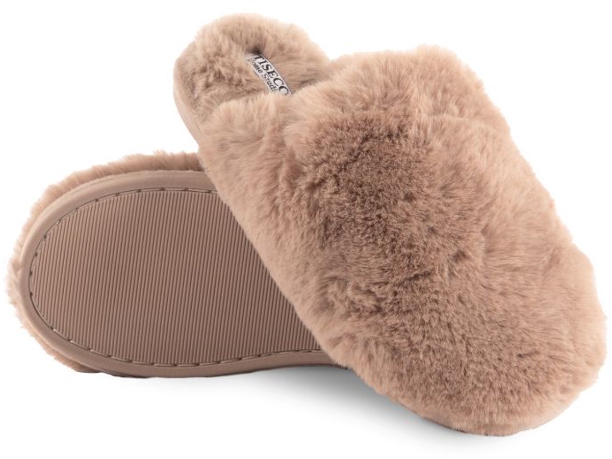 Tiseco - Pantoffels SNUGGS MULE - sloffen - zachte imitatiekonijnenbont - 38/39, cognac