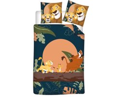 Disney The Lion King Dekbedovertrek - Timon, Pumbaa en Simba - 140 x 200 cm