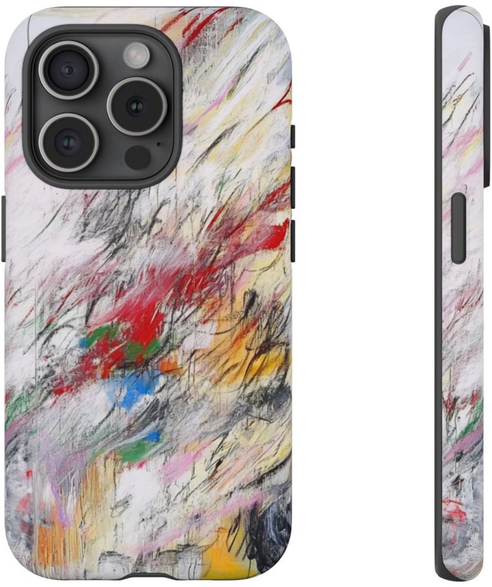 Abstracte Kleurrijke Verfstreken – Telefoonhoesje Geschikt voor iPhone 15 Pro