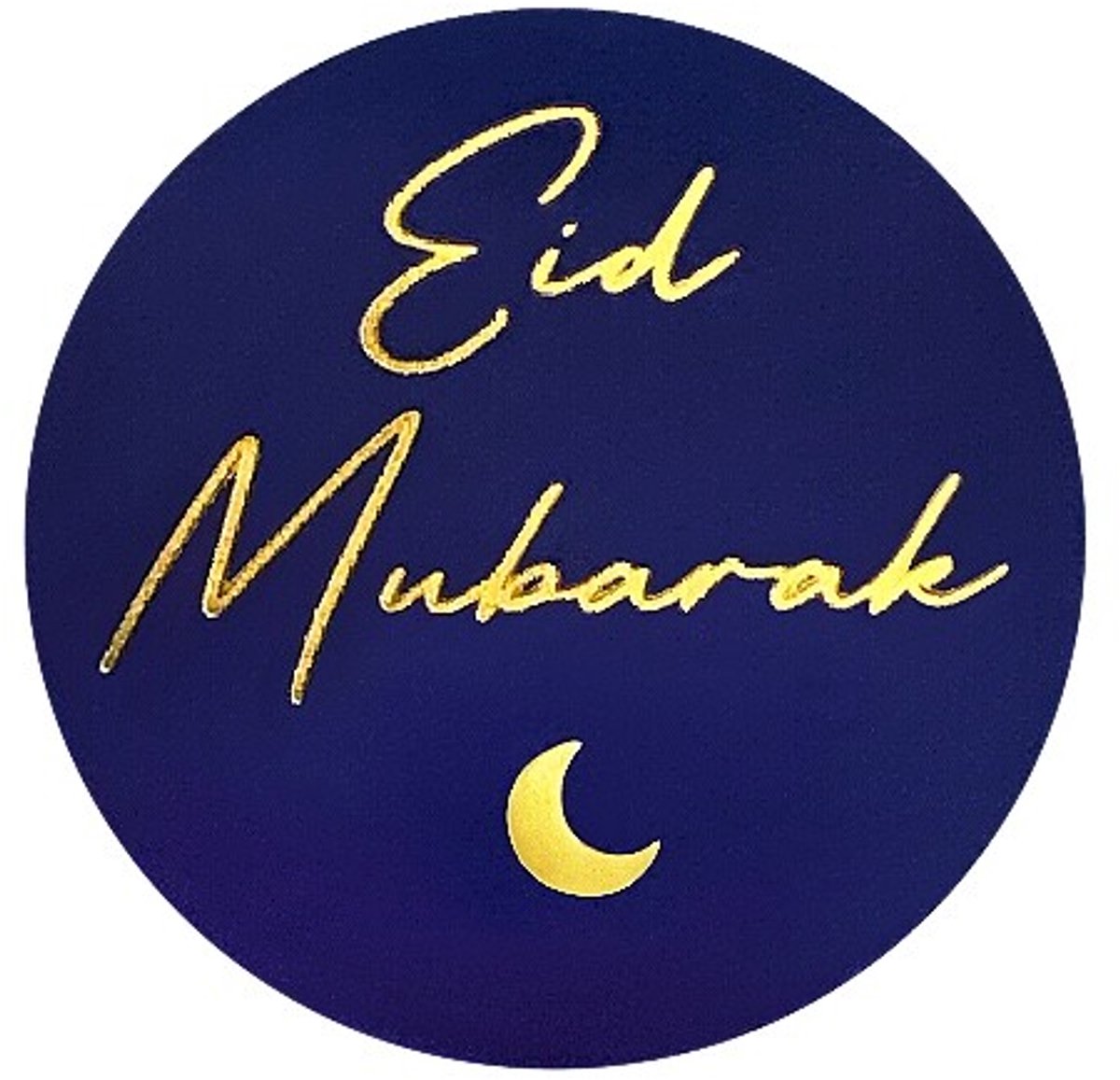 Stickers Eid Mubarak - Blauw & Goud - 24 stuks