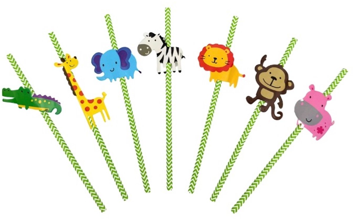 Rietjes Jungle Dieren - 19,5cm - 7 stuks