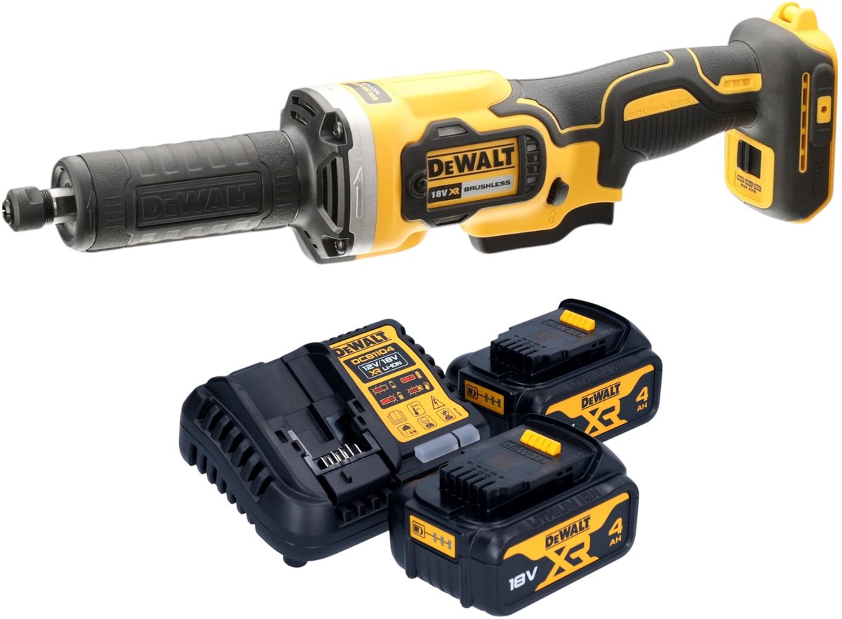 DeWalt DCG 426 M2 accuslijpmachine 18 V borstelloos + 2x accu 4.0 Ah + lader