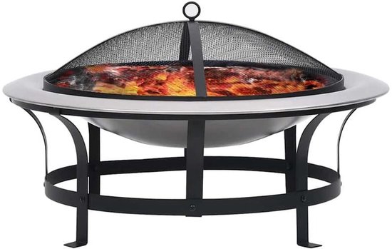 Vuurschaal voor buiten, roestvrij staal, voor tuin, camping, strand