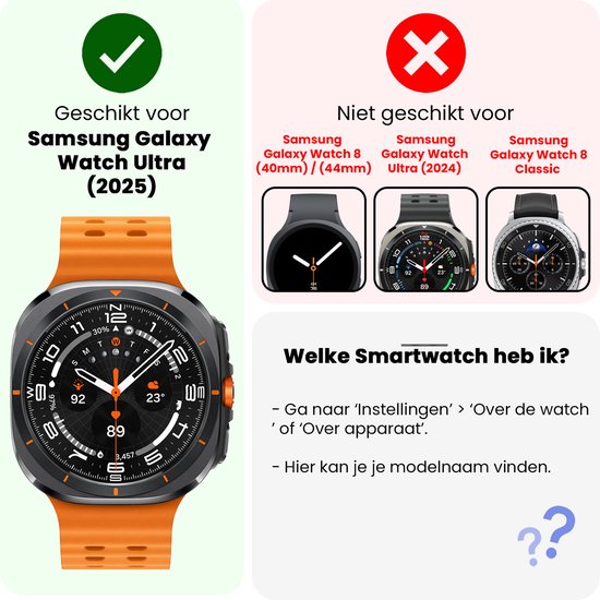 Screenprotector - 2 Stuks - Geschikt voor Samsung Galaxy Watch Ultra - Sterk & Shockproof - Tempered Glass - Gehard Glas - Beschermglas Screen Cover - Bescherm Protector voor Smartwatch