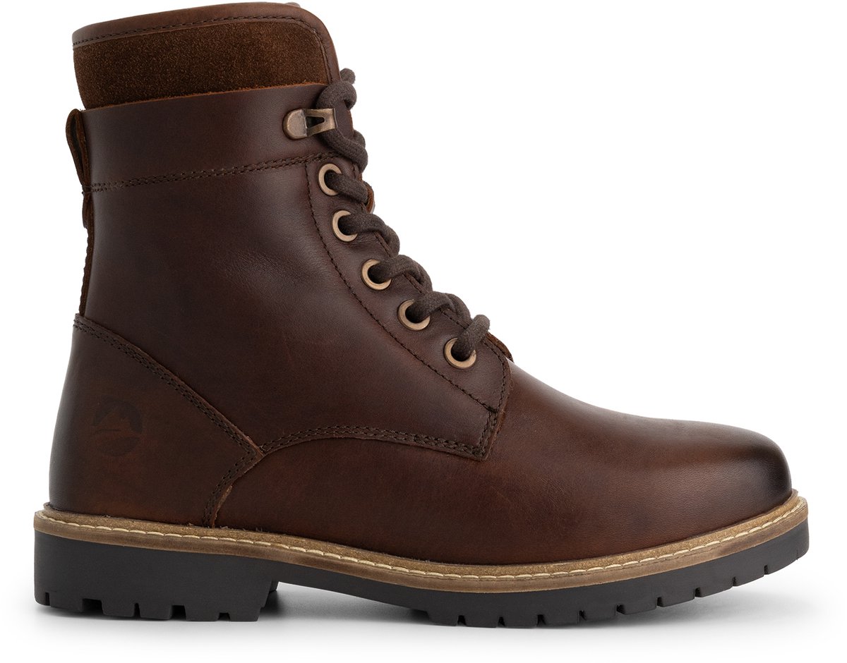Travelin’ Larvik Dames Veterboots Wolgevoerd Donkerbruin