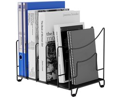 EasyPAG 5-vaks A4 metalen bureau organizer documenthouder archieflade tijdschriftenhouder brievenbak papieren tijdschriften organizer, zwart