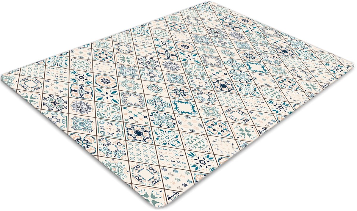 Tulup Vloerbeschermer - Samenstelling Van Tegels Stoel Mat - 100 x 70 cm - Groente Vloerbeschermer Groot - Bureaustoel Vloerbeschermer - Vloerbeschermer Groot - Stoel Mat - Werkplekdecoraties