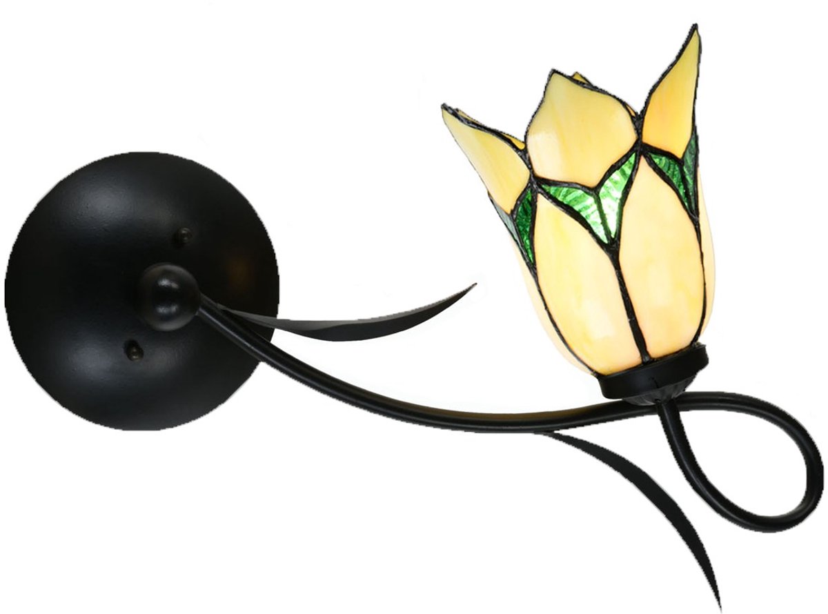 Tiffany Wandlamp/Plafonnière Lovely Flower Yellow - Art Deco Trade