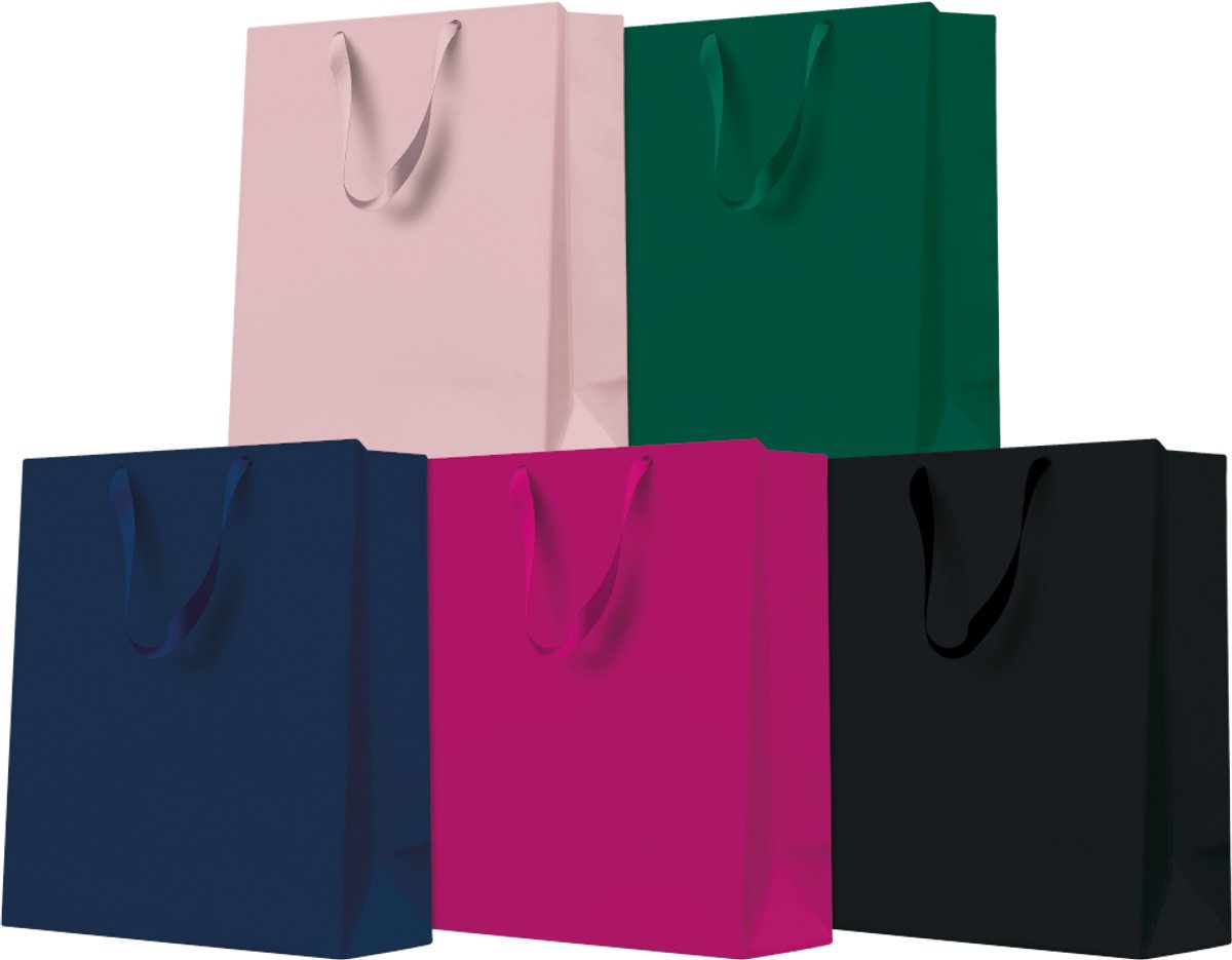 PAW decor Cadeautassen 20x25x10 cm - Monocolor dark - Medium - 5 stuks