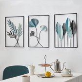 Set de 3 sculptures murales modernes en métal noir Ibenzoa® pour une décoration intérieure élégante