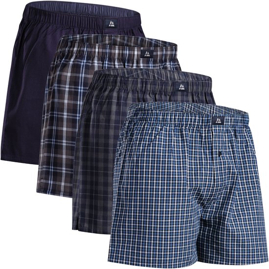 DANISH ENDURANCE Boxers ample en Katoen biologique pour homme - Sous-vêtements à boutons - 4 paires - Taille L