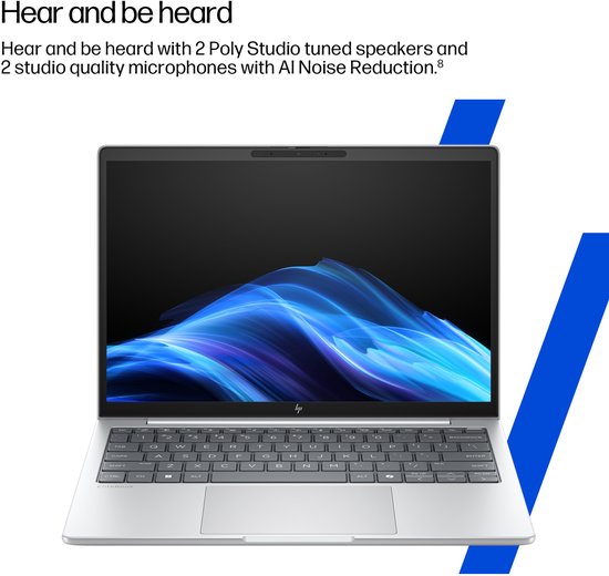 HP EliteBook 8 G1i 14 inch Notebook AI PC Intel Core Ultra 5 225U Laptop 35,6 cm (14") WUXGA 16 GB DDR5-SDRAM Wi-Fi 7 (802.11be) Windows 11 Pro Zilver - HP - Hoofdafbeelding