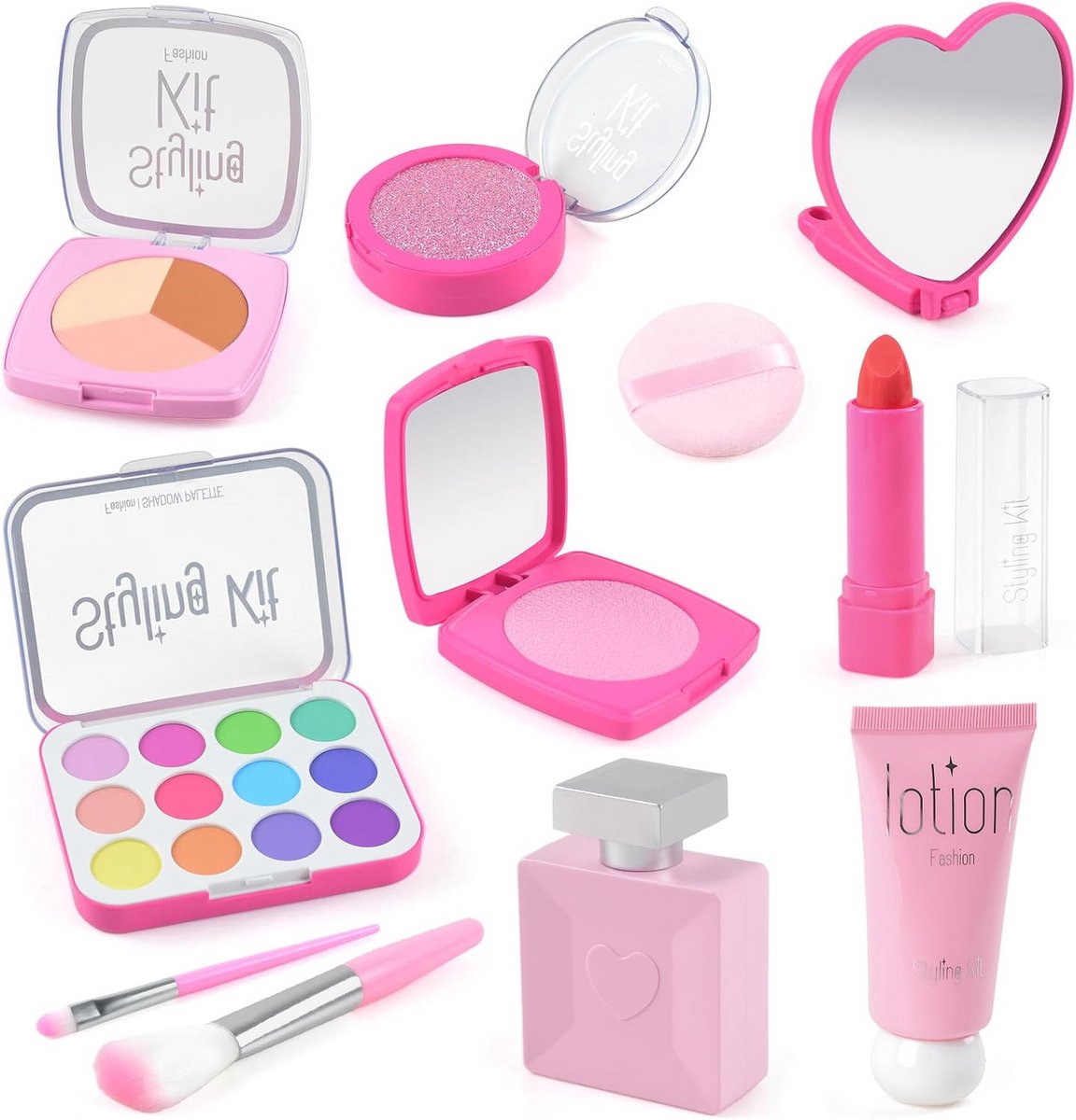 Kinderschminkset met 11 accessoires voor creatief rollenspel - Veilig speelgoed voor meisjes vanaf 3 jaar