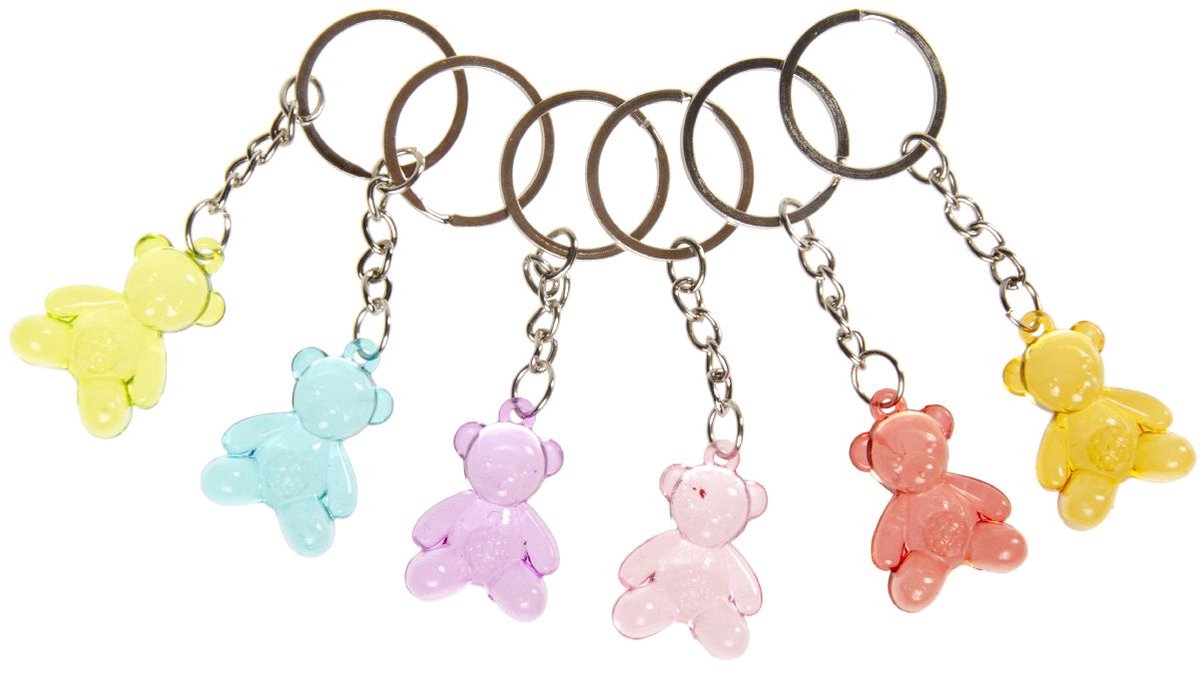 Duckiez Sleutelhanger Beertje Transparant - 12 stuks