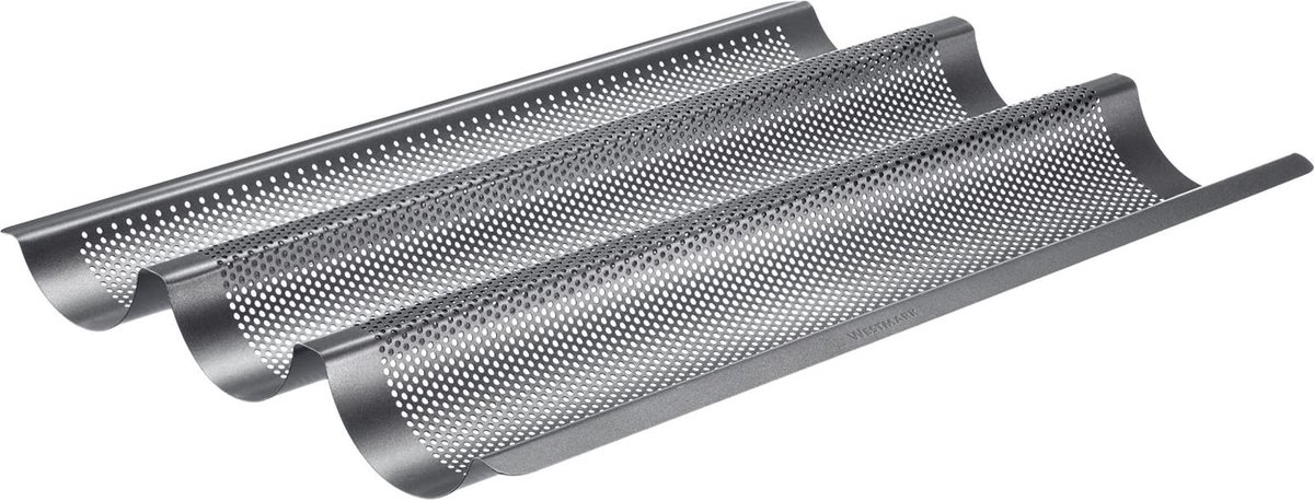 Ibenzoa® Baguette Bakvorm - Geschikt voor 3 Stokbroden, Antiaanbak, Antraciet